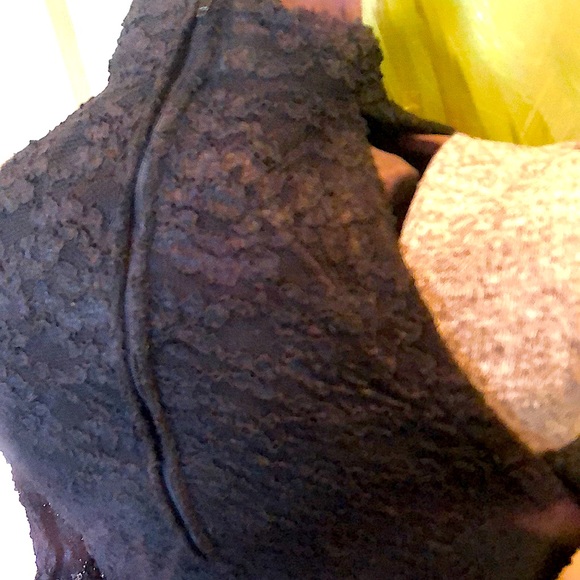 💖 Morningside black dress LBD vintage lace stretch dress fits sz4 - Picture 6 of 7